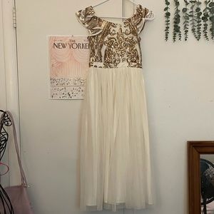 Joyfolie Size 8 gold/white gown